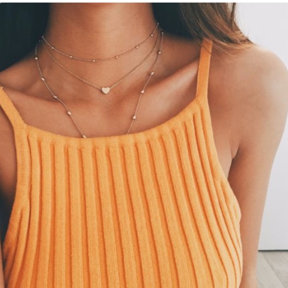 ♡ Double Layer Heart Necklace  ♡ - Picture 2 of 3